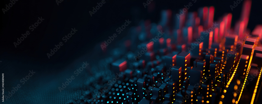 Poster modern digital abstract 3d background. can be used in the description of network abilities, technolo