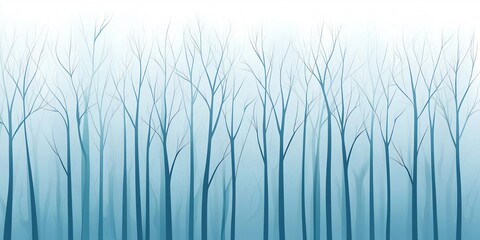 An elegant spooky haunted forest halloween background. The forest is represented by flowing, watercolor-like strokes of deep blue and black, with a few faint, ghost-like forms emerging from