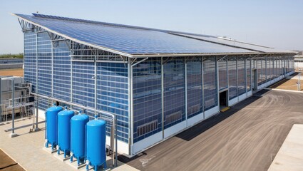 Modern Solar-Powered Industrial Building