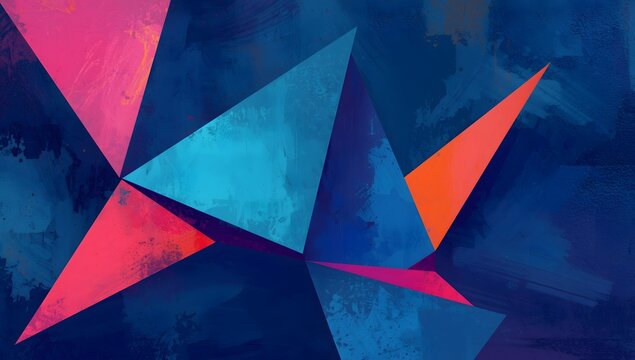 Energetic Abstract Design with Bold Colors and Broken Geometric