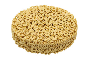Instant ramen noodles uncooked food isolated on transparent background