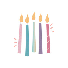 Birthday cake candles playful decoration
