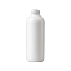 A sleek and modern white bottle isolated on a pure white background, perfect for design mockups and product presentations.