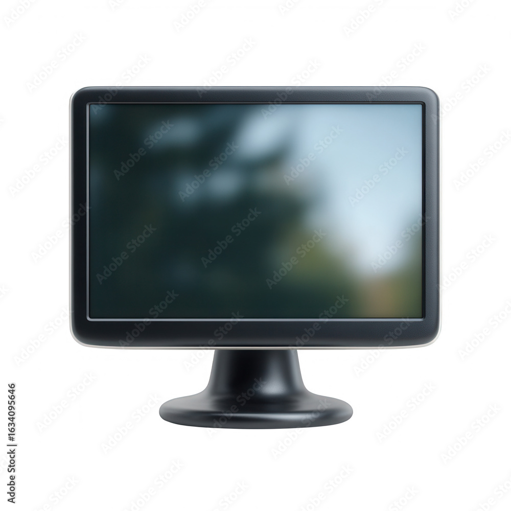 Poster a sleek black computer monitor with a flat screen, designed for optimal viewing