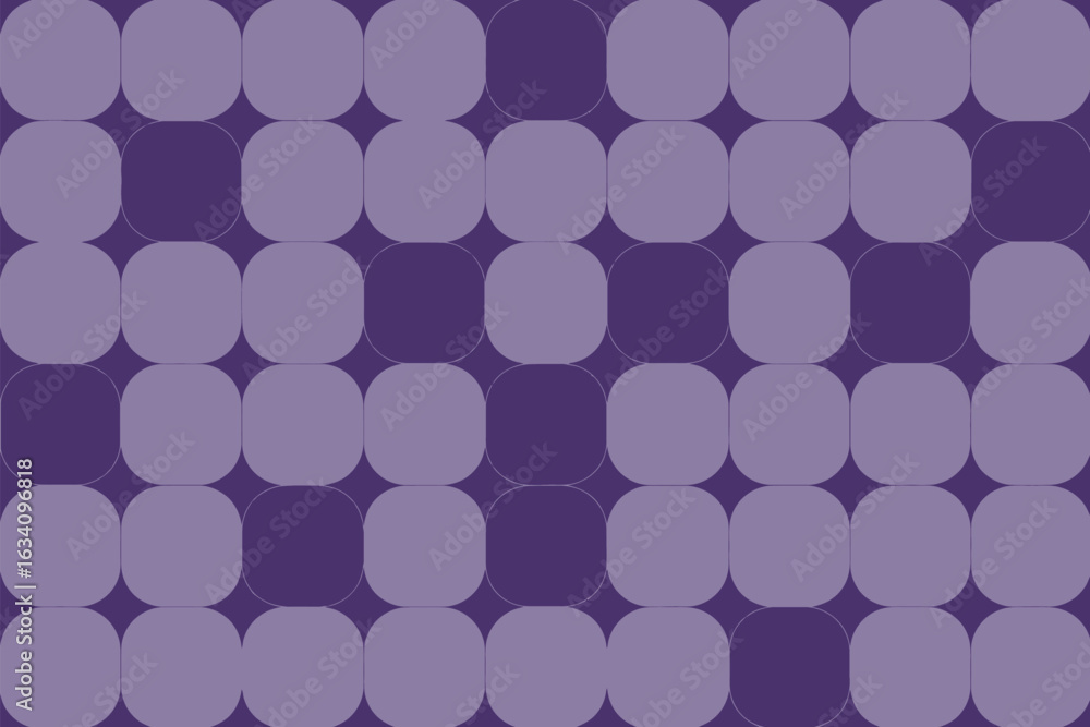 Poster a repeating pattern of rounded squares in two shades of purple creating a geometric background desig