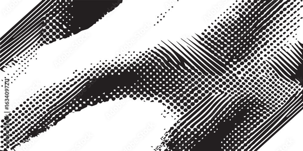 Poster bold diagonal halftone splash for print and web