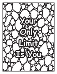 Motivational quote coloring page: Affirmation quote to color: Mosaic pattern