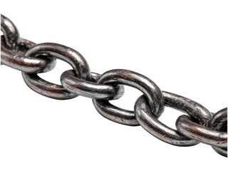 Obraz premium Isolated Silver Chain Link on Transparent Background for Design Use