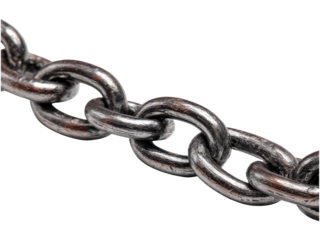 Isolated Silver Chain Link on Transparent Background for Design Use