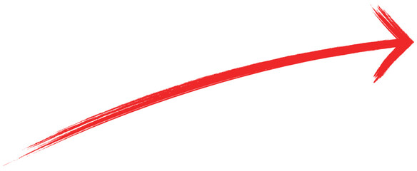 red arrow up line hand drawn