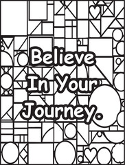 Motivational quote coloring page: Positive quote for success: Mosaic pattern
