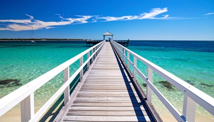 Obraz premium Tranquil pier over turquoise water