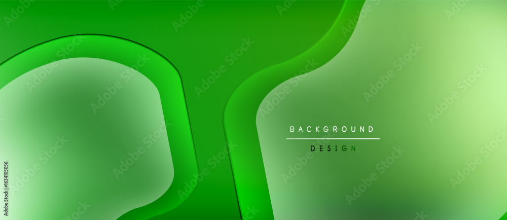 Aufkleber abstract green background. overlapping layers create depth, smooth gradients offer modern aesthetic.