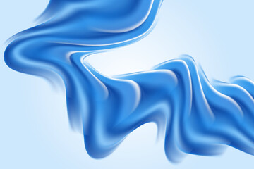 Obraz premium Fluid blue neon glow futuristic flowing wave form, iridescent holographic liquid water splash design element, light blue gradient background.
