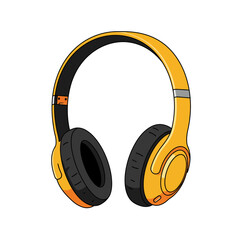 Yellow and Black Headphones with a Yellow and Black Striped