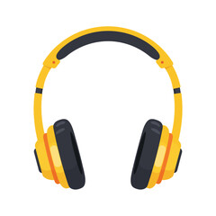 Yellow and Black Headphones with Orange Accents