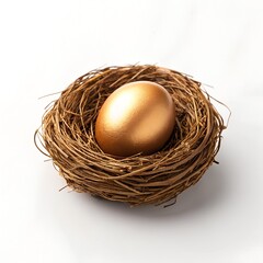 Obraz premium Golden Egg Nest Symbol of Financial Security , PNG isolated cut out image