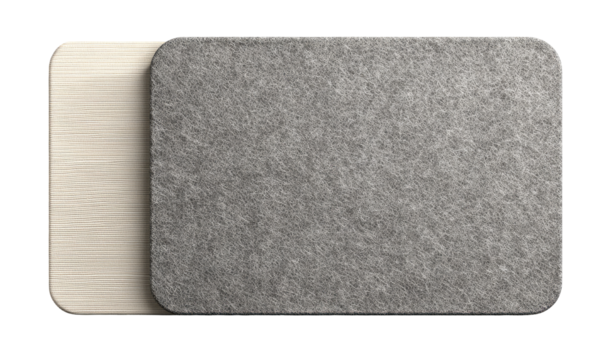 Two rectangular surfaces, light beige and dark gray