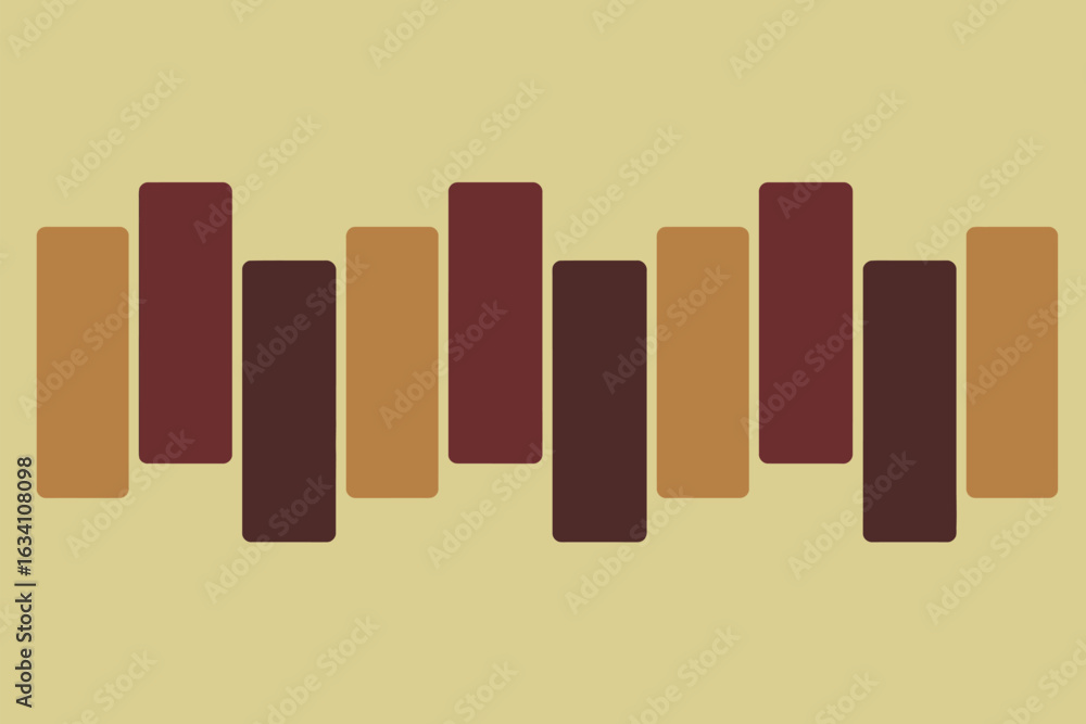 Aufkleber abstract background with alternating brown and dark red vertical rectangles on a light brown surface