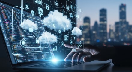 Envisioning Secure Digital Future Hand Interacting with Cloud Data Management and Cybersecurity on a Global Scale.