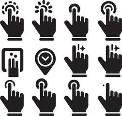 Obraz premium Collection of diverse hand gestures and icons isolated on white background