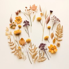 PNG Real pressed flowers wreath plant petal.