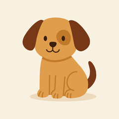 Cute cartoon dog or puppy illustration in a flat style. Perfect for children’s designs, labels, packaging, banners, greeting cards, and art prints.