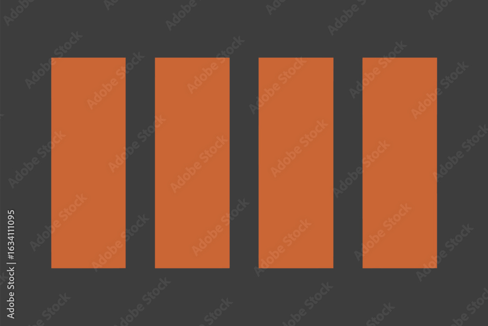 Poster a simple background featuring four orange rectangles aligned vertically on a dark gray background su
