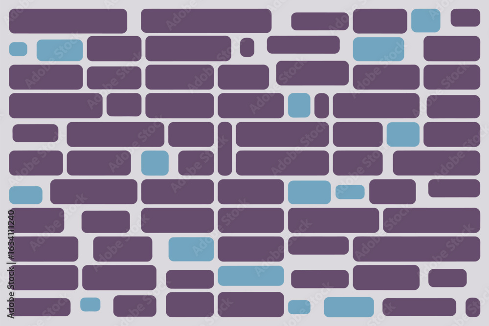 Poster abstract background of purple and blue rounded rectangles arranged in a grid like pattern on light g