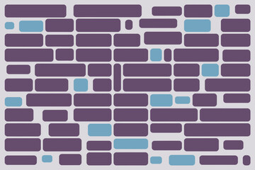 Abstract background of purple and blue rounded rectangles arranged in a grid like pattern on light gray