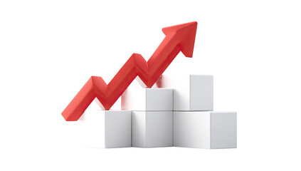 3D graphic of steps and upward trend