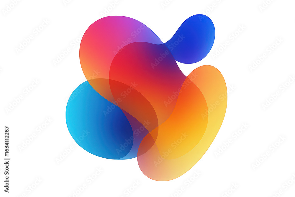 Aufkleber vibrant gradient fluid shapes abstract design with smooth transitions and translucent overlays