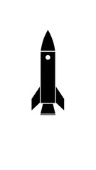 Simple black rocket icon
