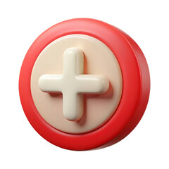 Obraz premium 3D Medical Cross Icon Isolated on Transparent Background