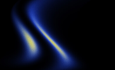 Obraz premium Grainy texture effect, dark blue yellow black color gradient background, futuristic banner design, blurred neon color flow.
