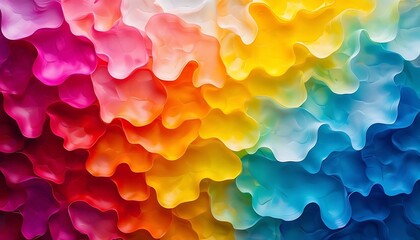 An Abstract and Organic Pattern of Blended Colors