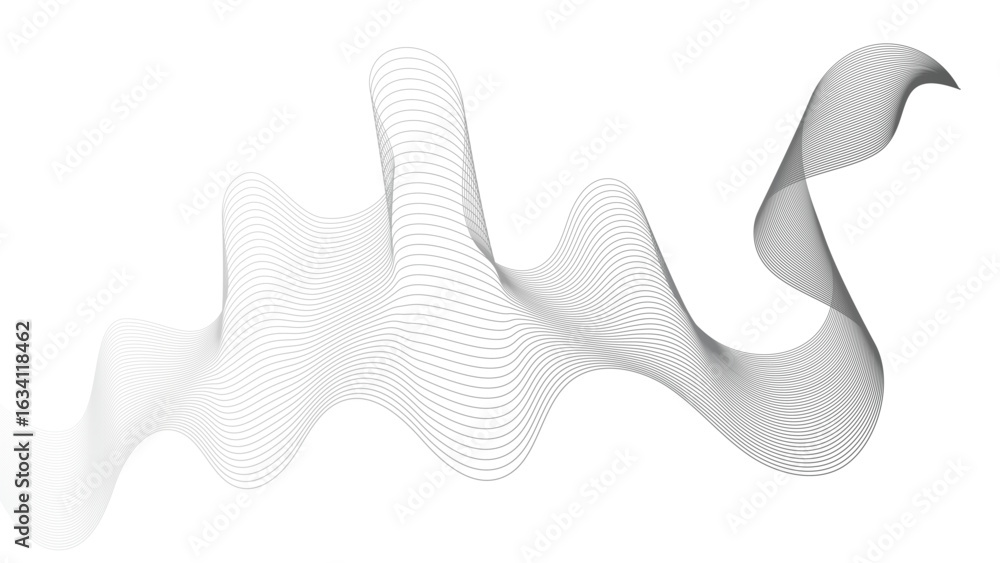 Poster abstract backdrop with grey wave gradient lines