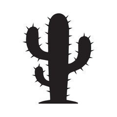  black silhouette of a saguaro cactus tree design