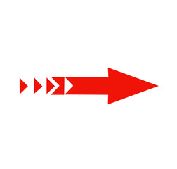red arrow icon on white background