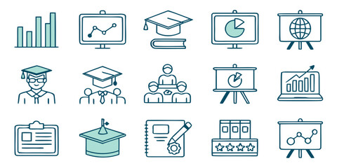 Finance & Banking Outline Vector Icon Collection

