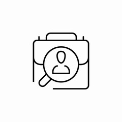briefcase person search icon sign vector