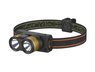 A headlamp with black belt on transparent background 