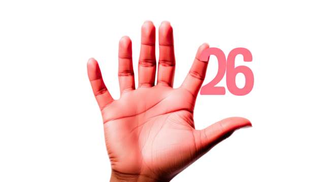 Human hand showing stop gesture isolated on white background
