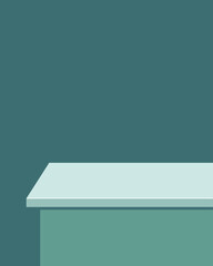 Minimalist 3D Podium on Teal Background for Product Showcase and Mockups