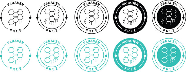 Paraben Free Stamp Logo – Non-Toxic Organic Beauty Product Icon