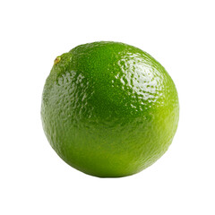Fresh green lime isolated on transparent background, a citrus fruit with sour taste