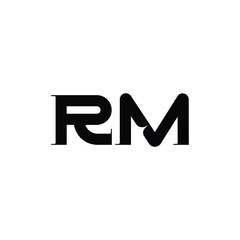 RM monogram logo design letter text name symbol monochrome logotype alphabet character simple logo
