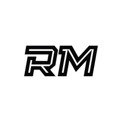 RM monogram logo design letter text name symbol monochrome logotype alphabet character simple logo