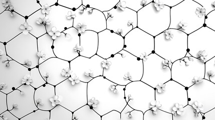 Fototapeta premium Geometric flower branch layout high resolution background