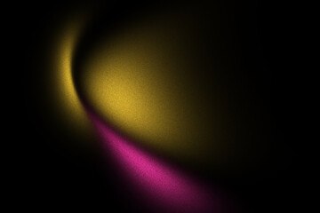 Dark noise texture, grainy wave, yellow pink color flow, abstract background, cover header wallpaper design.